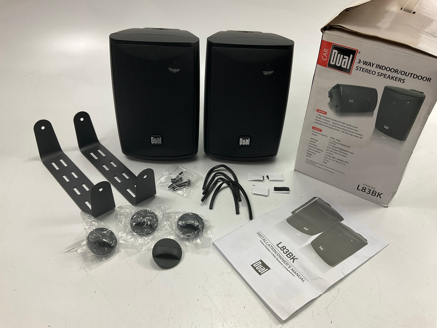 Dual L83BK 100-watt, 3-way Indoor/outdoor Speakers  50 Watt RMS