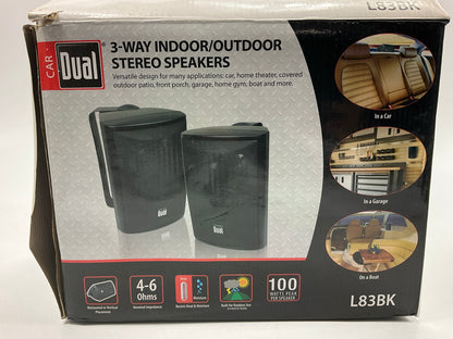 Dual L83BK 100-watt, 3-way Indoor/outdoor Speakers  50 Watt RMS