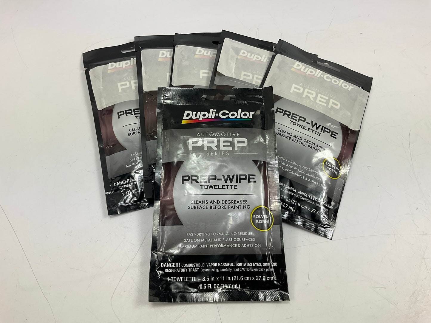 (6) Dupli-color PW100 Touch-up Repair Prep-Wipe Towelette 1/2 '' X 11'', 0.5fl Oz