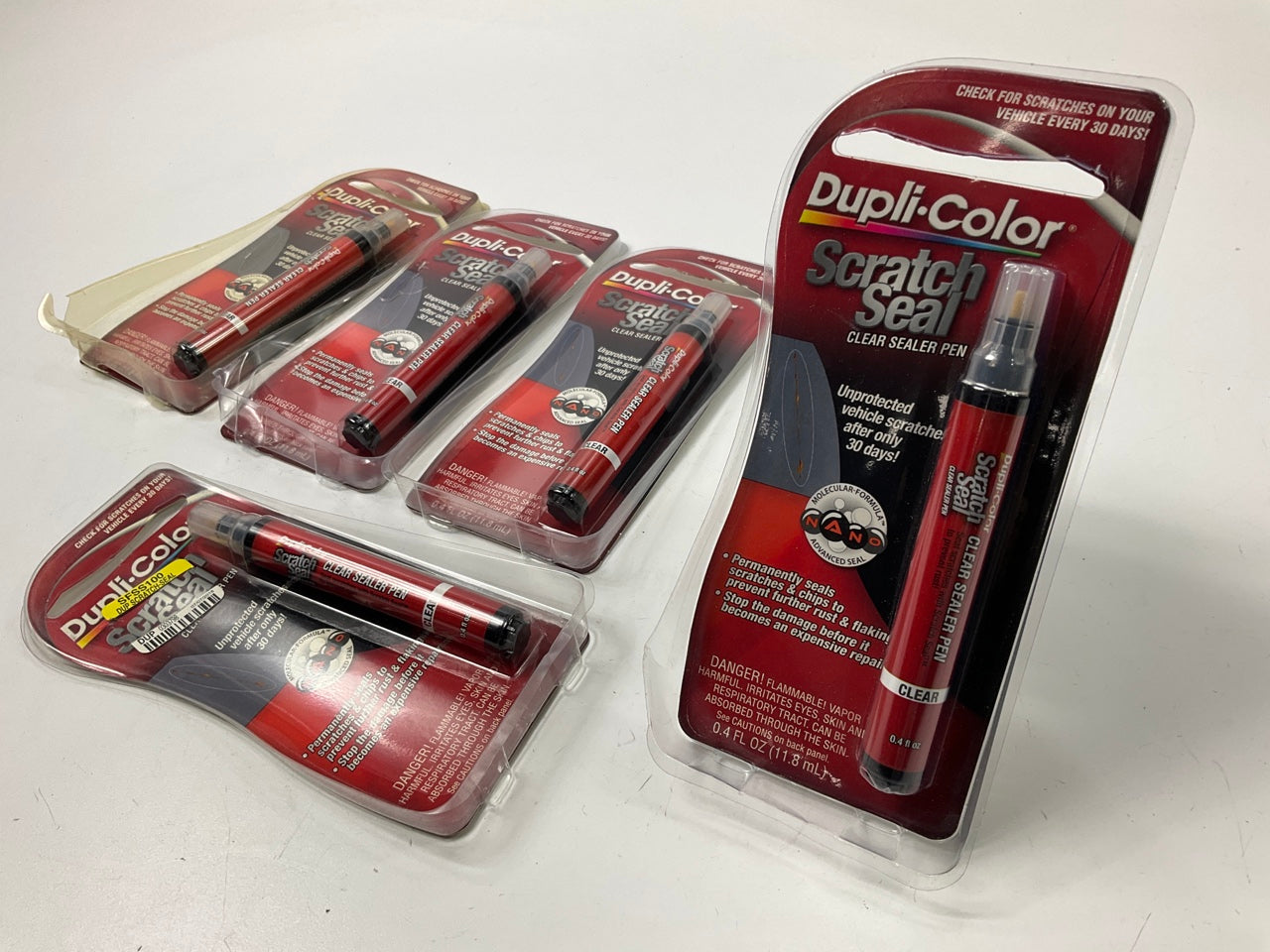 (5) Dupli-color SFSS100 Scratch Fix All-in-1 Touch-Up Paint Clear Sealer Pens