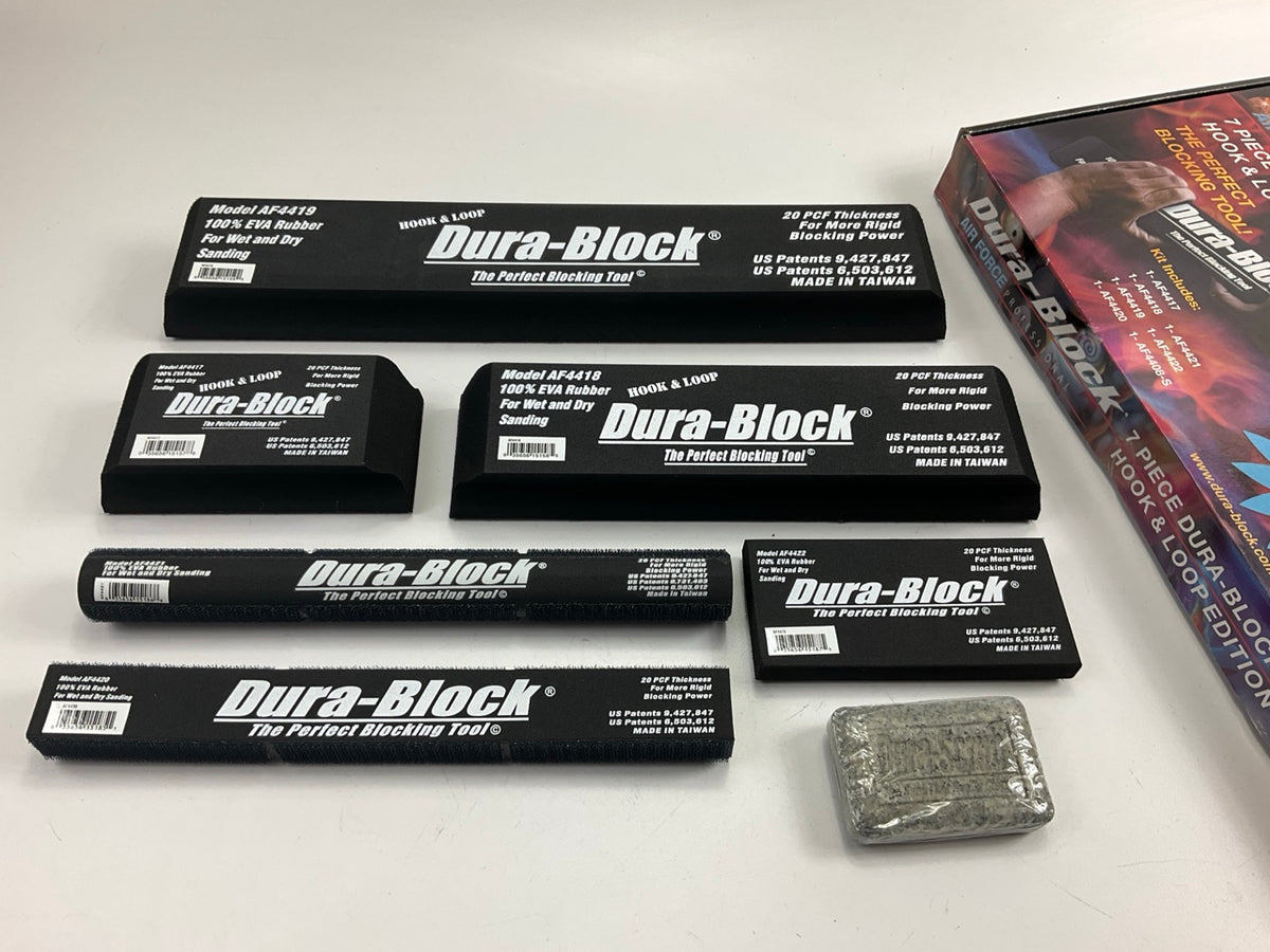 Dura-Block AF44HL 7 Piece Hook & Loop 20 PCF Thick Wet & Dry Sanding Block Kit