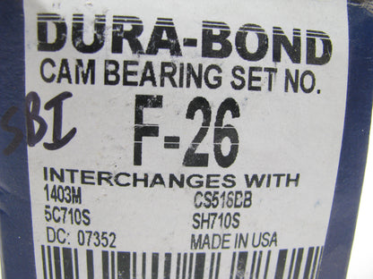 Dura-Bond F-26 Camshaft Bearings, Standard For 1970-82 Ford 351C 351M 400-V8