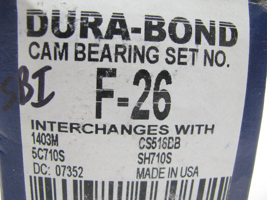 Dura-Bond F-26 Camshaft Bearings, Standard For 1970-82 Ford 351C 351M 400-V8