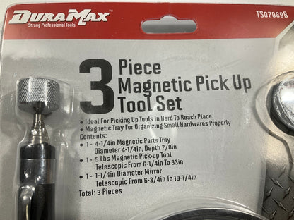 Dura Max TS07089B 3-piece Magnetic Pickup Tool Set W/ Magnetic Tray & Mirror