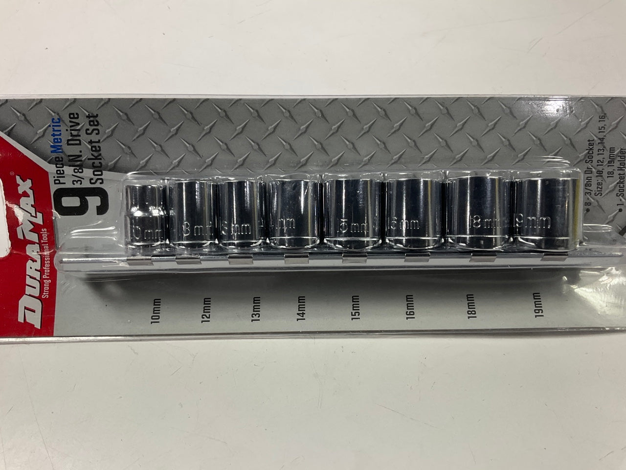 Dura Max UA10019B 3/8'' Drive 6-Point Metric Socket Set, 9-Piece