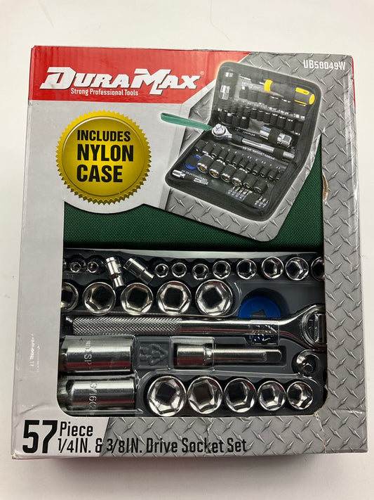 Dura Max UB50049W 57 Piece 1/4'' & 3/8'' Drive Socket Set In Zipper Nylon Bag