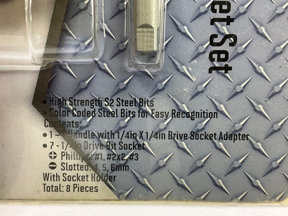 Dura Max UC9900TB 8-PCs 1/4'' Drive T-Handle & Bit Socket Set, Phillips Flathead