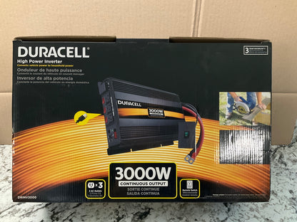 NEW IN BOX - DURACELL POWER 3000 WATT HIGH POWERED INVERTER DRINV3000 3000W