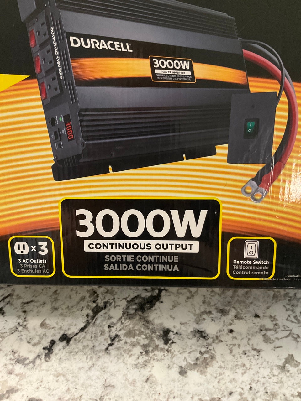 NEW IN BOX - DURACELL POWER 3000 WATT HIGH POWERED INVERTER DRINV3000 3000W