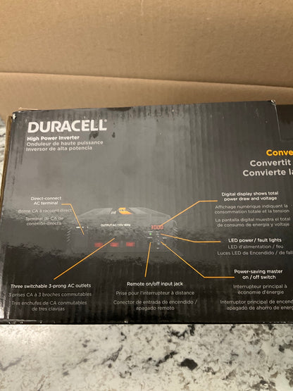 NEW IN BOX - DURACELL POWER 3000 WATT HIGH POWERED INVERTER DRINV3000 3000W