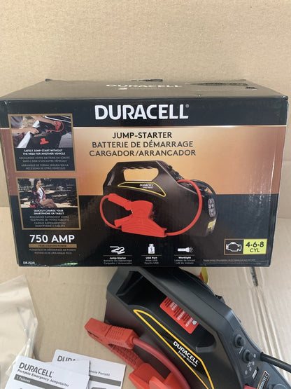 Duracell Power DRJS20 Jump Starter Battery Pack, 750 Peak Amps - NEW IN BOX