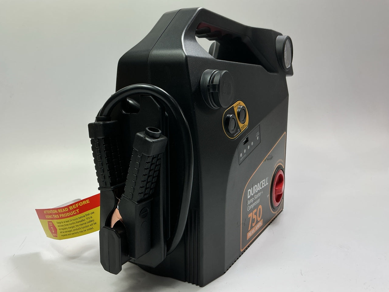 INCOMPLETE Duracell Battery Jump Starter 750 Amp W/ Tire Air Compressor Inflator