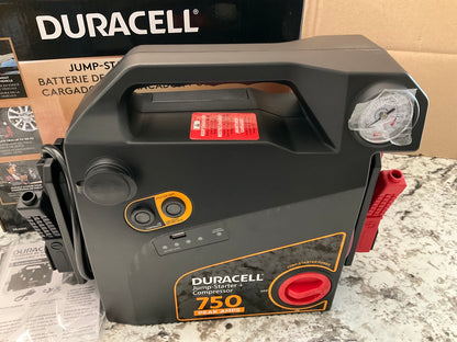 Duracell DRJS20C Battery Jump Starter 750 Amp With Tire Air Compressor Inflator