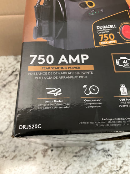 Duracell DRJS20C Battery Jump Starter 750 Amp With Tire Air Compressor Inflator