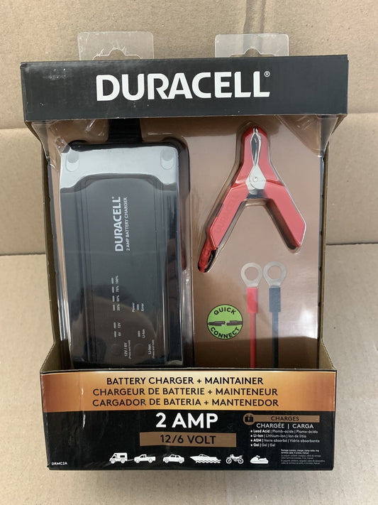 Duracell DRMC2A 2 Amp Battery Maintainer & Charger For 6V And 12V Batteries