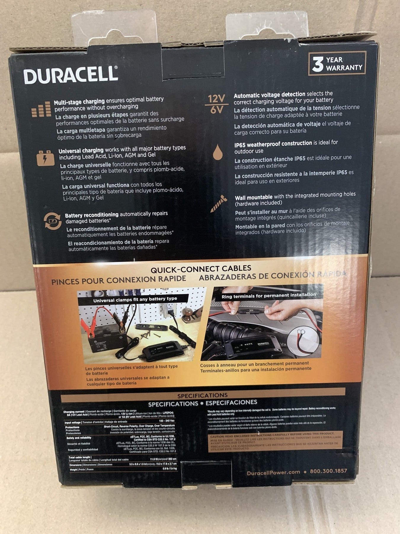 Duracell DRMC2A 2 Amp Battery Maintainer & Charger For 6V And 12V Batteries