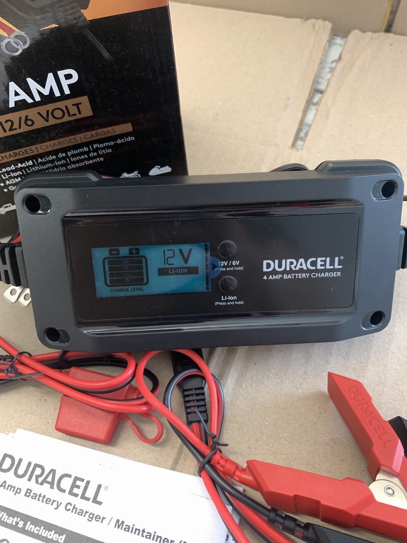 Duracell DRMC4A 4 Amp Battery Charger & Maintainer For 6V & 12V Batteries