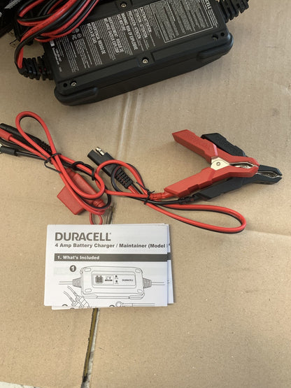 Duracell DRMC4A 4 Amp Battery Charger & Maintainer For 6V & 12V Batteries