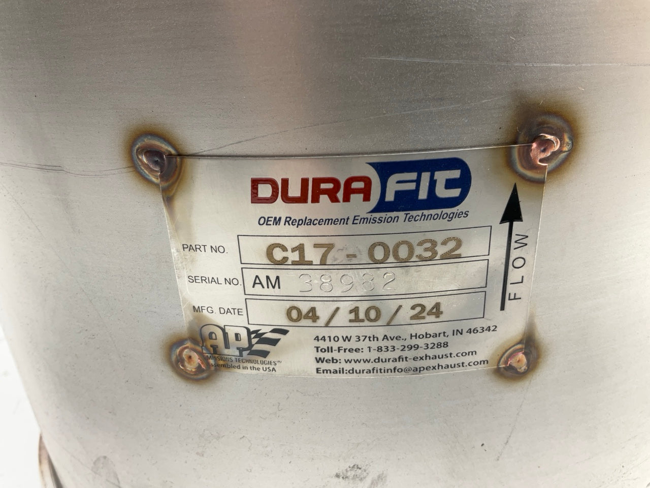 Durafit C17-0032 DPF Diesel Particulate Filter For Cummins ISX 4388410 4969702