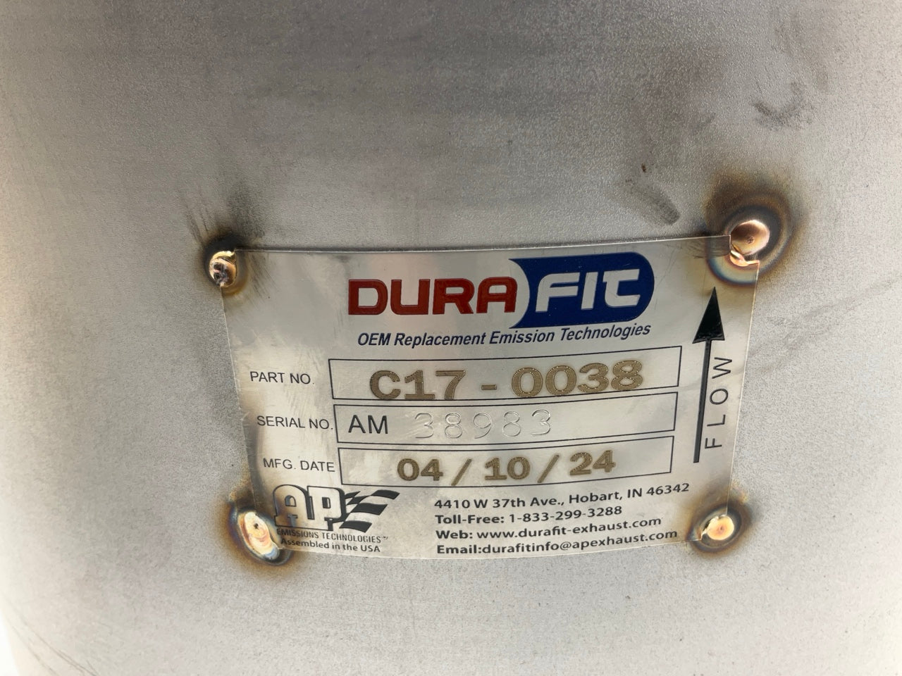 Durafit C17-0038 Diesel Particulate Filter (DPF) For Cummins ISL ISM - 4352920