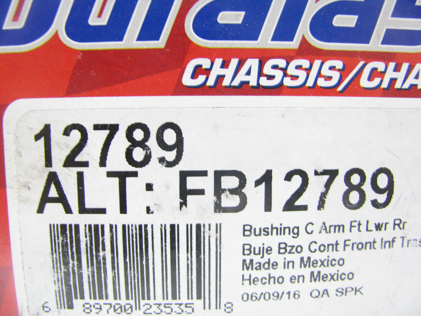 (2) Duralast 12789 Suspension Control Arm Bushing - Front Lower Rearward