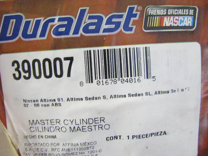 Duralast 390007 Brake Master Cylinder For 1991-2000 G20 2001-2006 Altima
