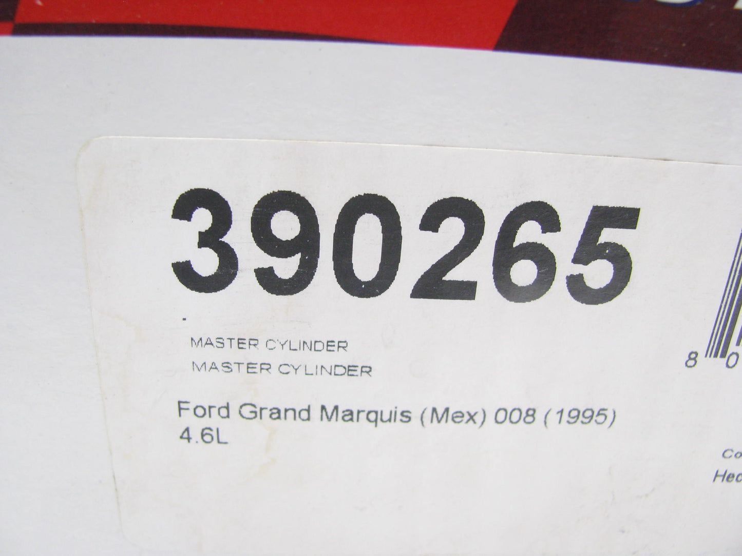 Duralast 390265 Brake Master Cylinder 1995-1996 Crown Victoria Police Package
