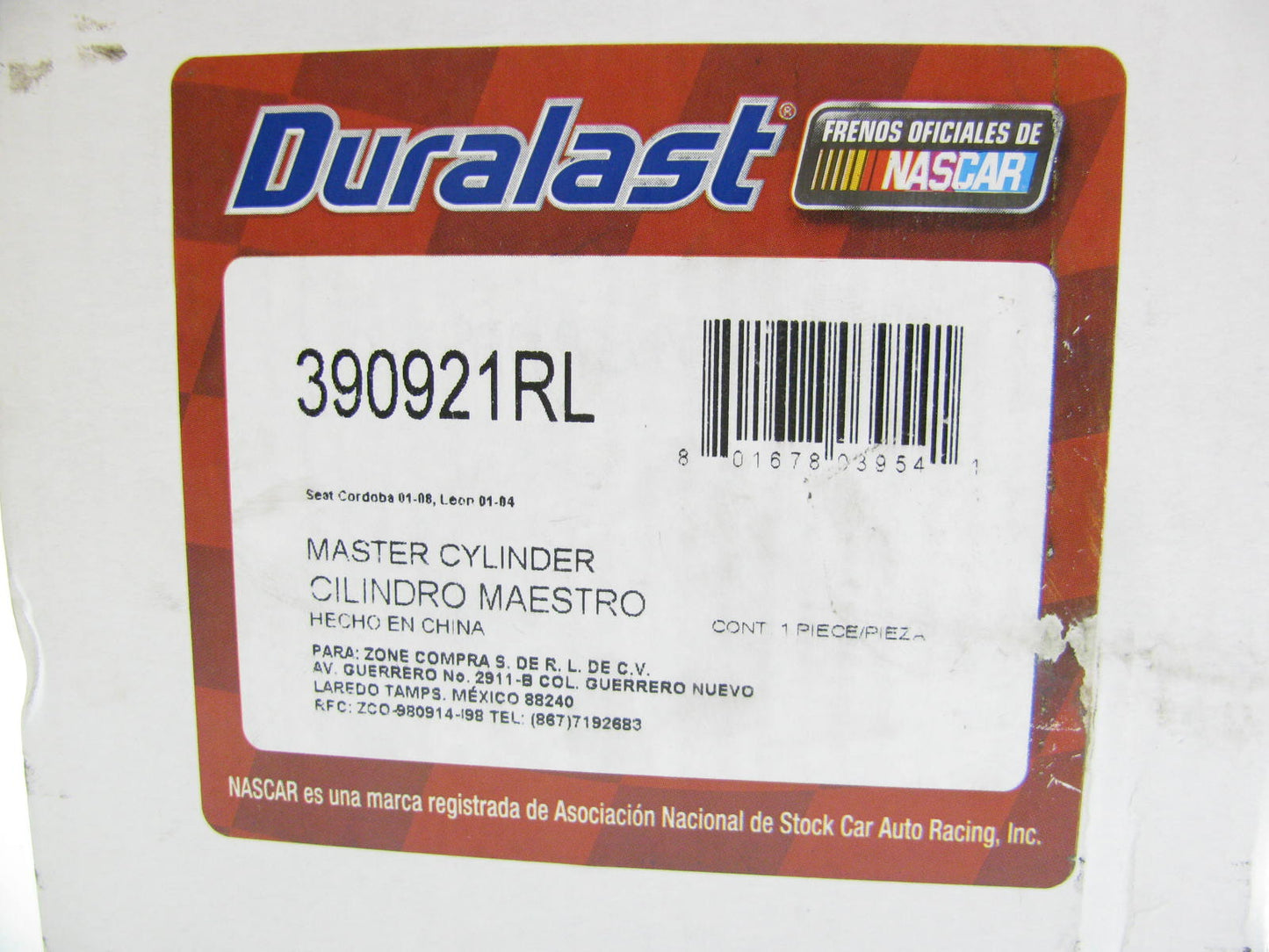 Duralast 390921RL Brake Master Cylinder W/O Reservoir