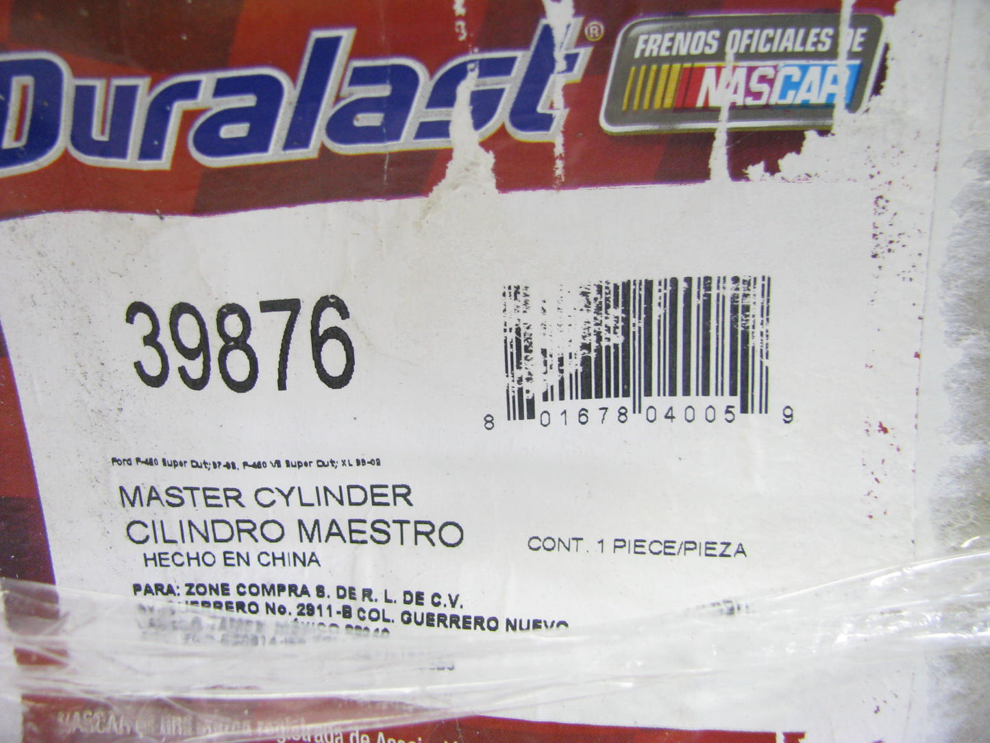 Duralast 39876 Brake Master Cylinder With Reservoir