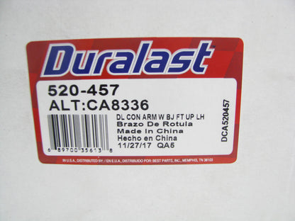 Duralast 520-457 Suspension Control Arm And Ball Joint Assembly Front Left Upper