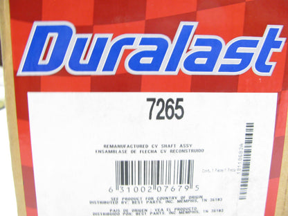 Duralast 7265 Remanufactured CV Axle Shaft Front Left