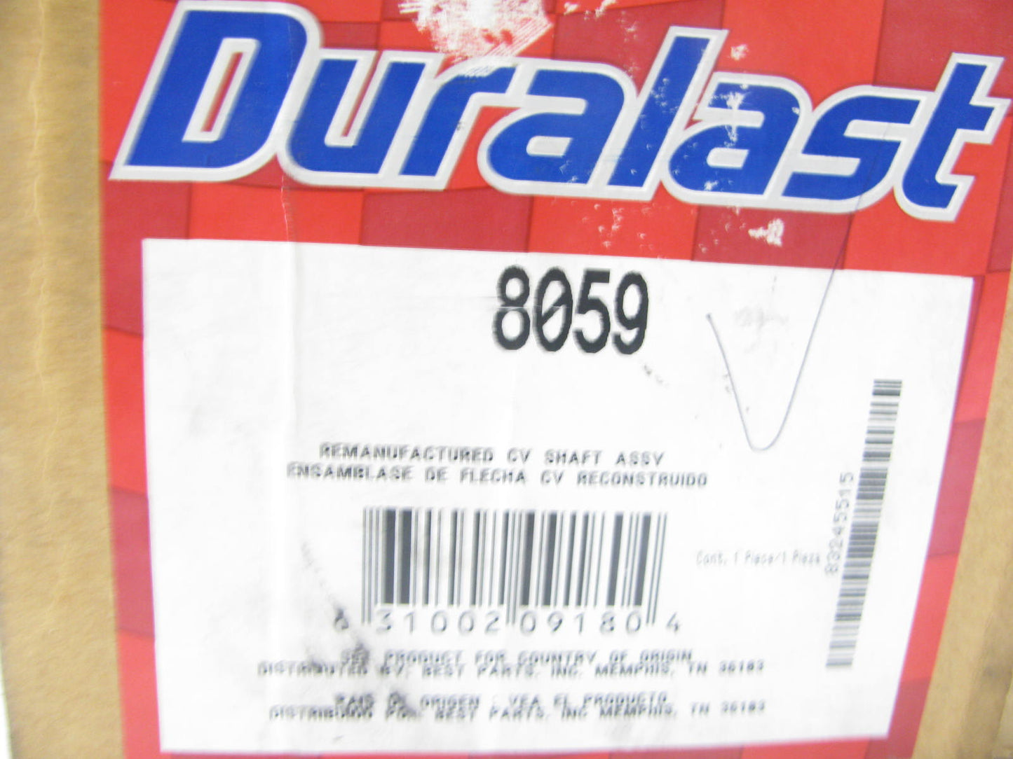 Duralast 8059 Front Left CV Axle Assembly 1995-1997 Accord, 1997-1999 CL