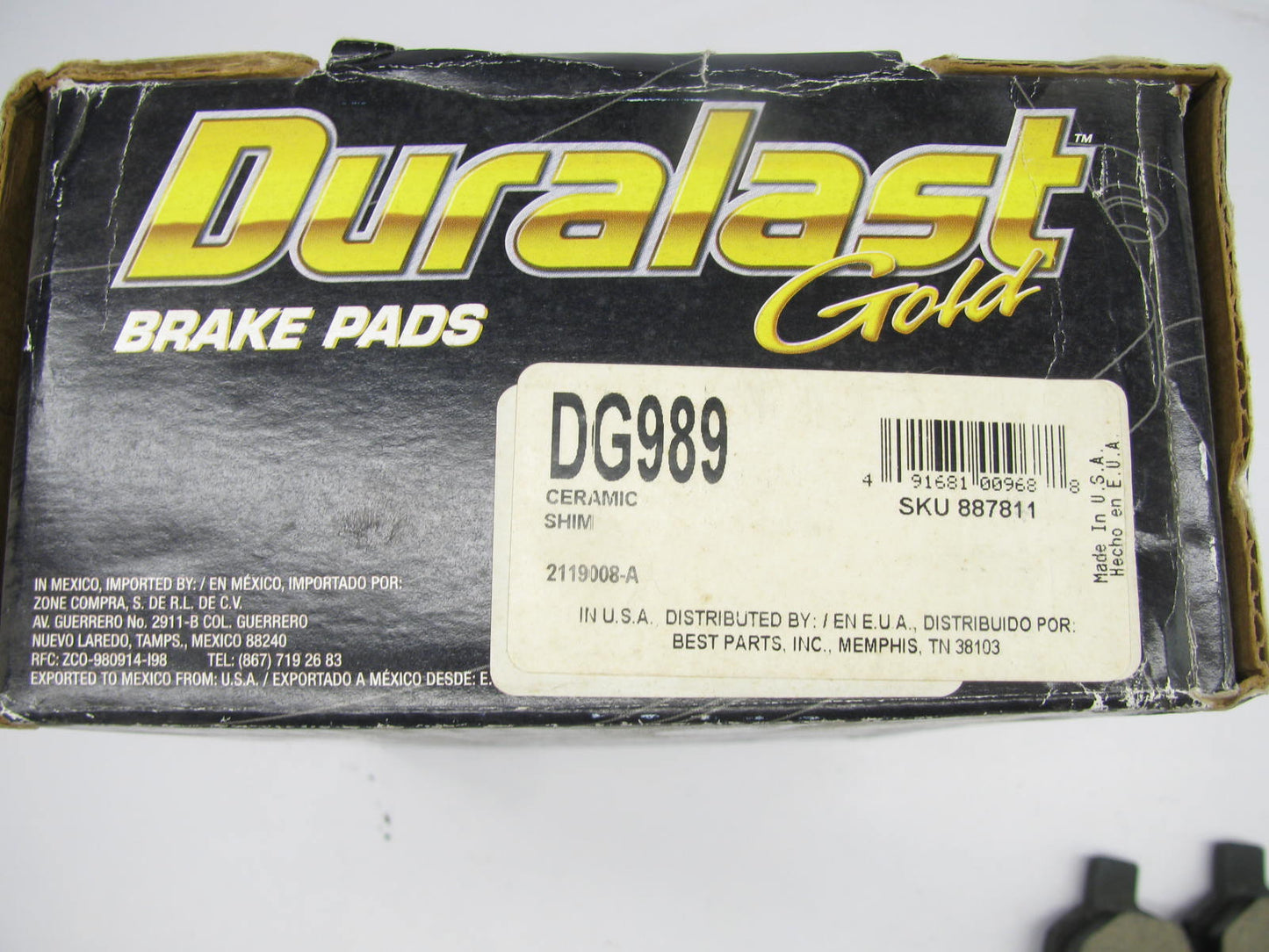 Duralast DG989 Rear Disc Brake Pads 2003-2008 Express 3500 & Savana 3500