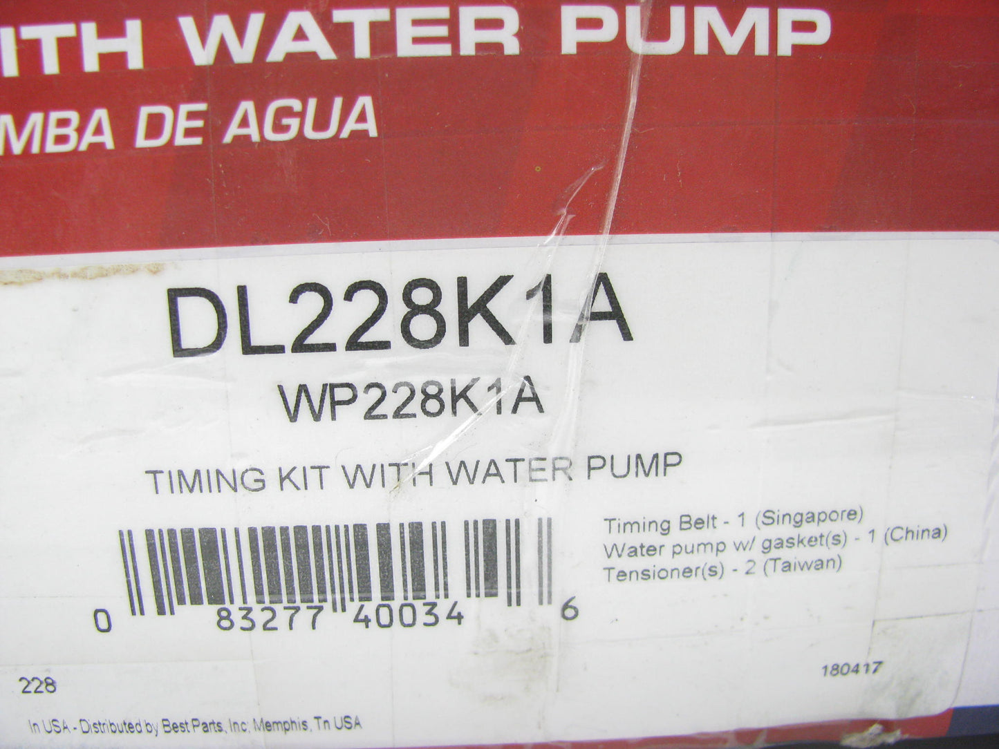 Missing Tensioner Spring - Duralast DL228K1A Engine Timing Kit W/ Water Pump