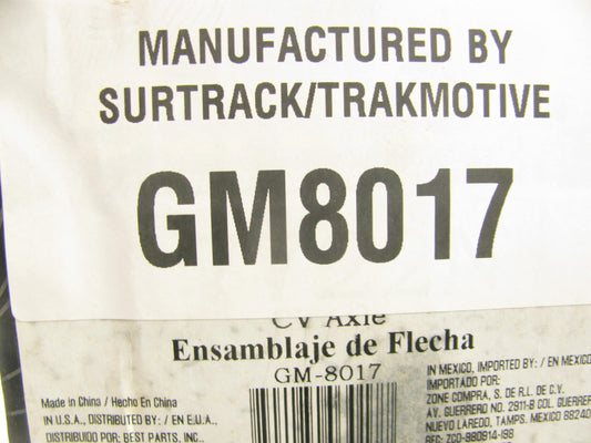 Duralast GM8017 Automatic Trans CV Axle Shaft Assembly - Front Right