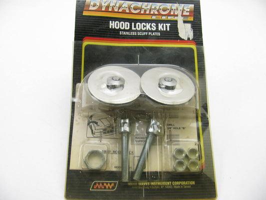 Dynachrome 18001 Universal Hood Lock Kit - Stainless Steel Plates