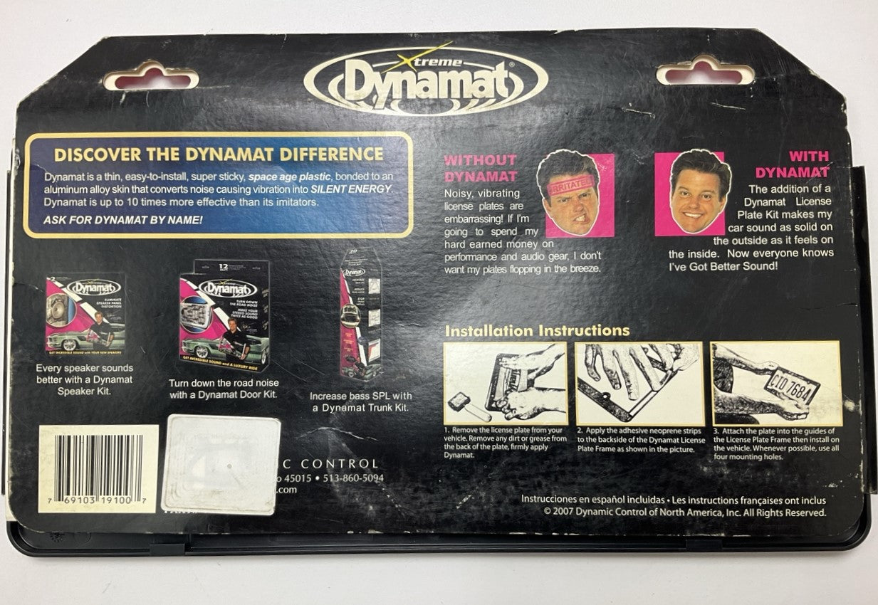 (2) Dynamat Car License Plate Kit Sound Deadening Damping 4x10 Sheet & Frame