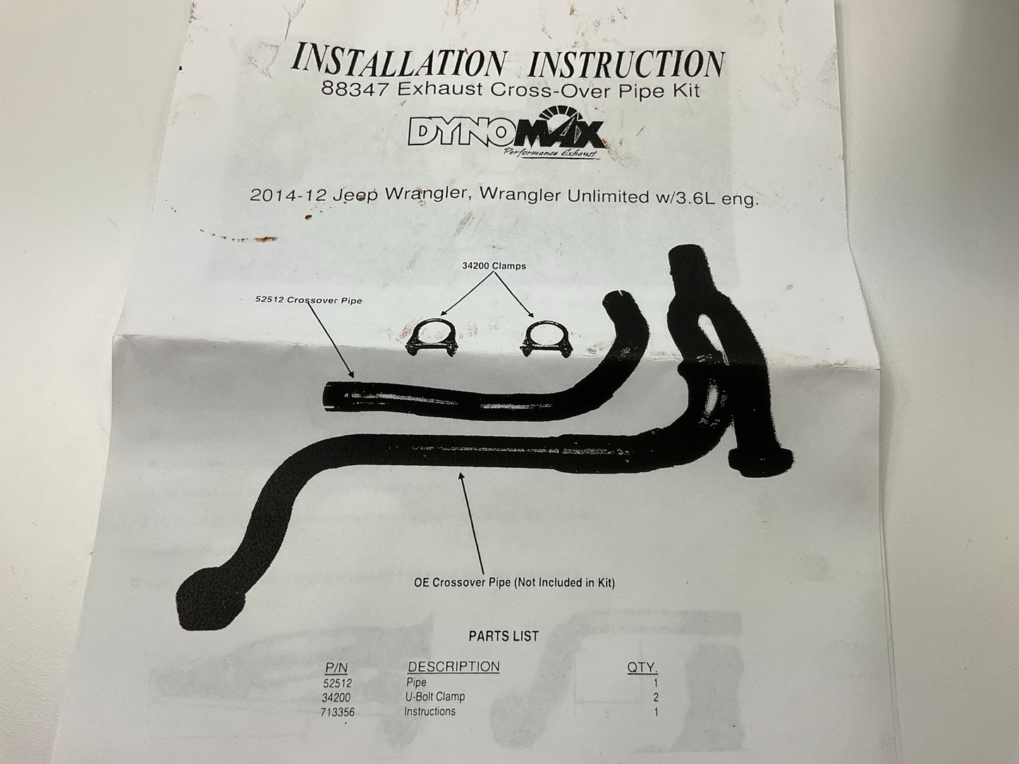 Dynomax 88347 Front Exhaust Pipe