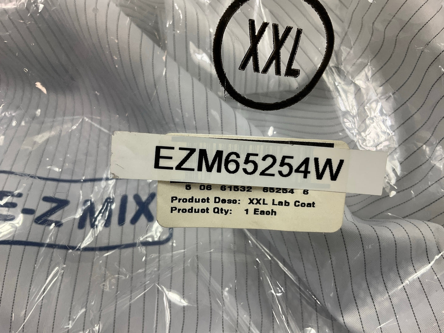E-Z Mix 65254W White Carbon Fiber Thread Lab Coat W/ Detachable Hood (XX-Large)