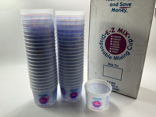 E-Z Mix 70064 2-Quart Plastic Mixing Cups, Box Of 50 Cups