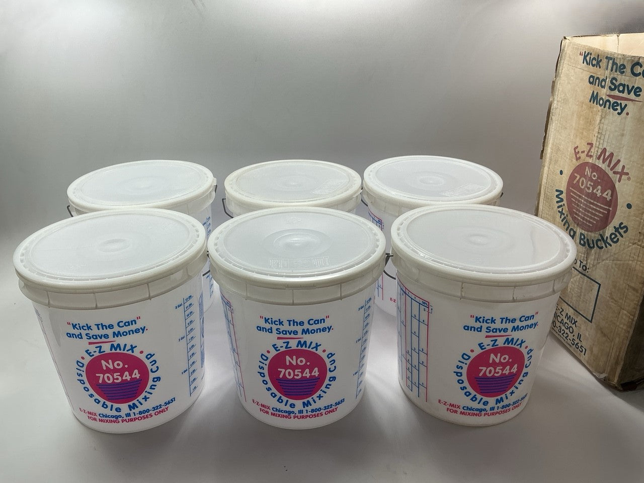 E-Z Mix 70544 4.25 Gallon Mixing Buckets With Lids ( 6 Pieces )