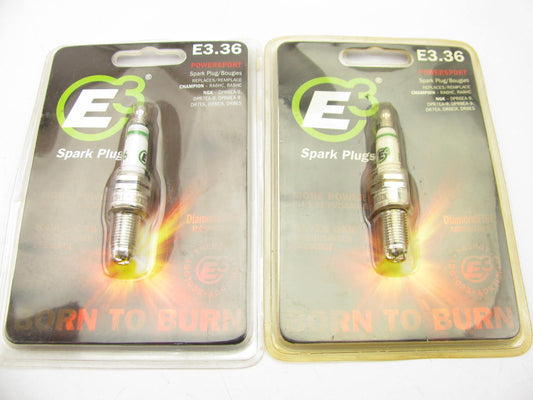 (2) E3 E3.36 Performance Spark Plugs For Harley Davidson V-Twin Sportster, EVO