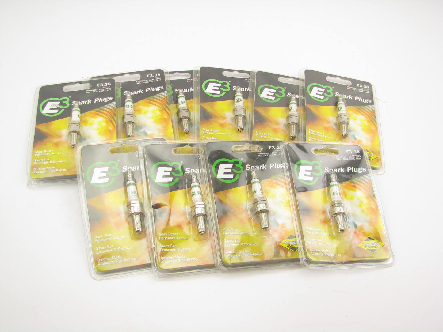 (10) E3 E.338 Small Engine Lawn Mower Spark Plugs  (10mm 0.750'' Reach)