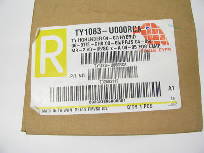 Eagle Eyes TY1083-U000RCA Right Side Fog Light Lamp For 2000-2009 Toyota Prius