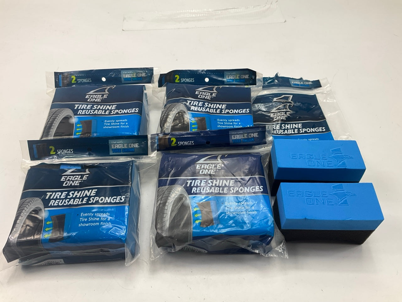5 PACKS -  EAGLE ONE E15010602 Tire Shine Sponges For Pro Automotive Detailing