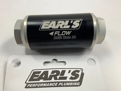 Earls 230628ERL Billet Aluminum In-Line Fuel Filter 100 Micron -8AN