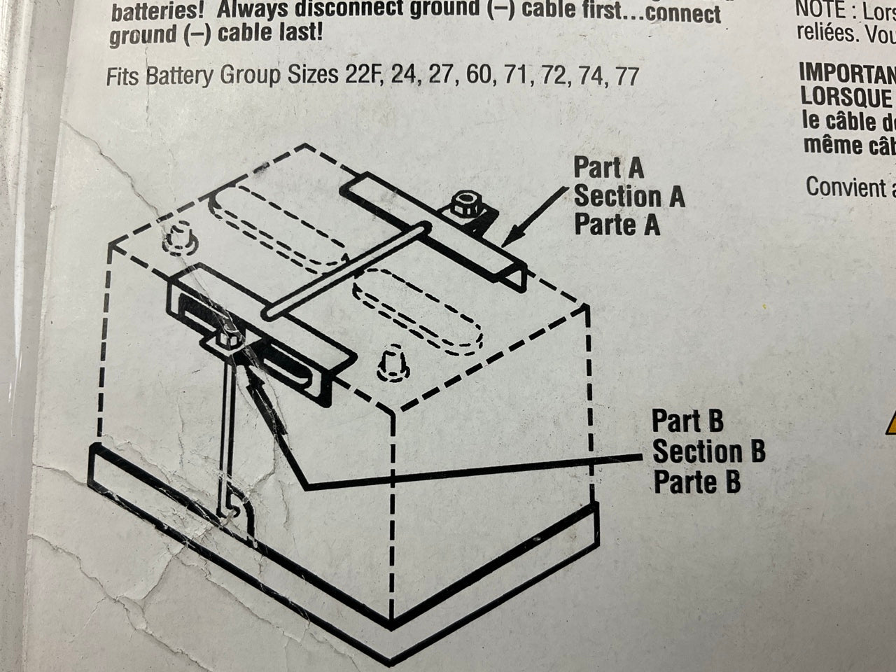 East Penn Battery Hold-down Cross Bar Bracket For 22F 24, 27, 60, 71, 72, 74, 77
