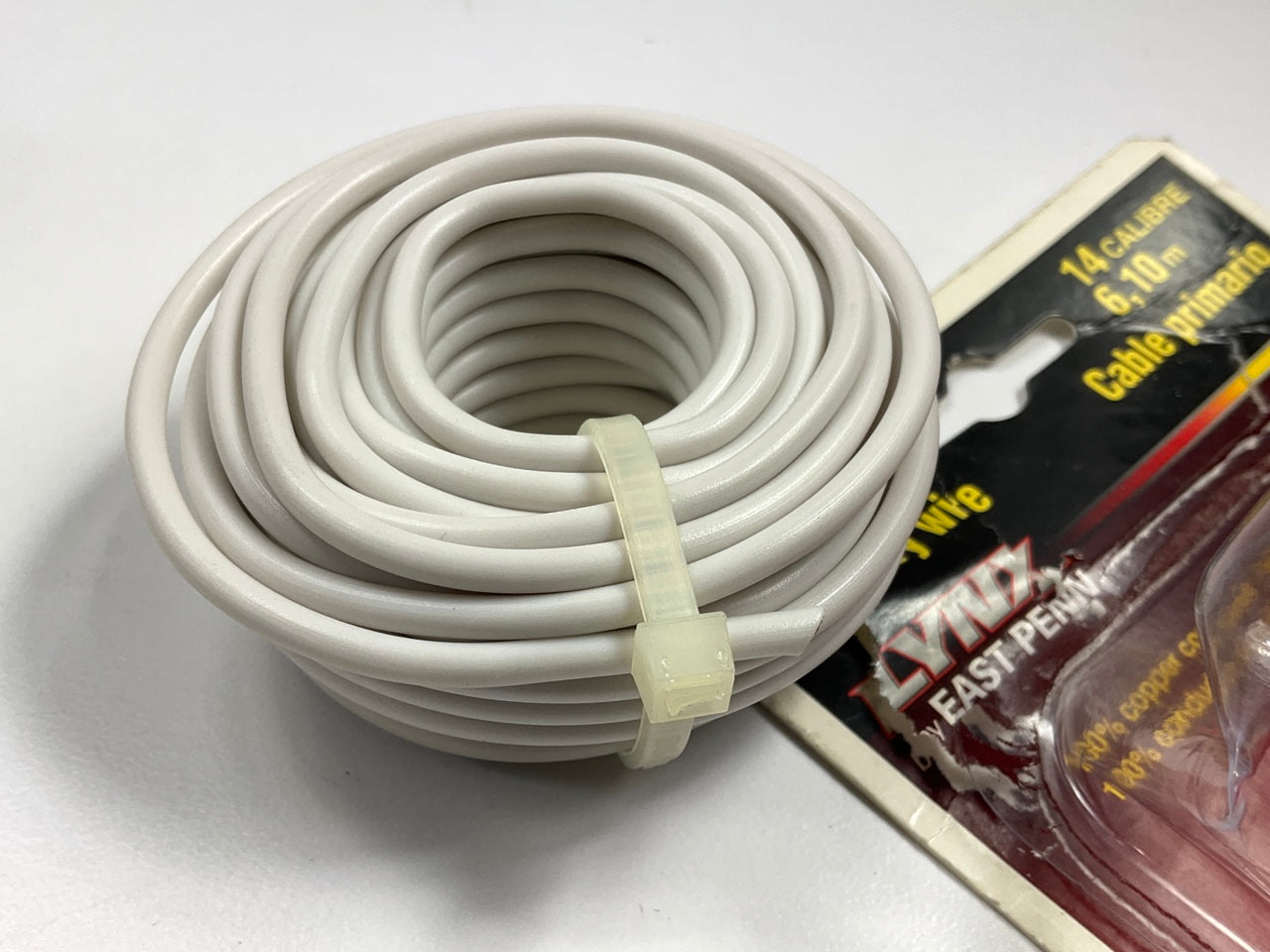 East Penn 00421 Primary Wire, 14 Gauge, White, 20' Long