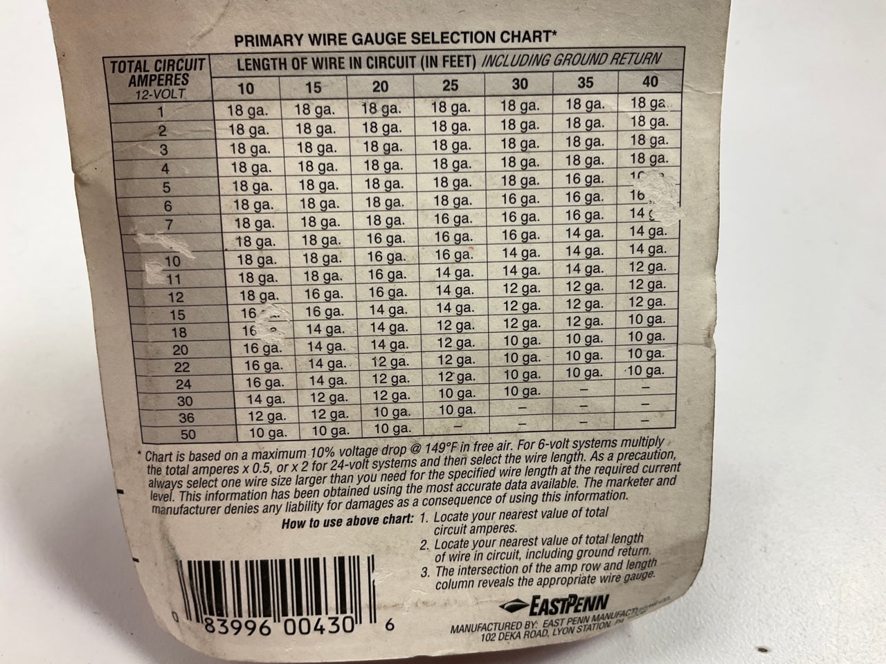 East Penn 00430 Automotive Primary Wire - 12 Feet, 12 Gauge, Black