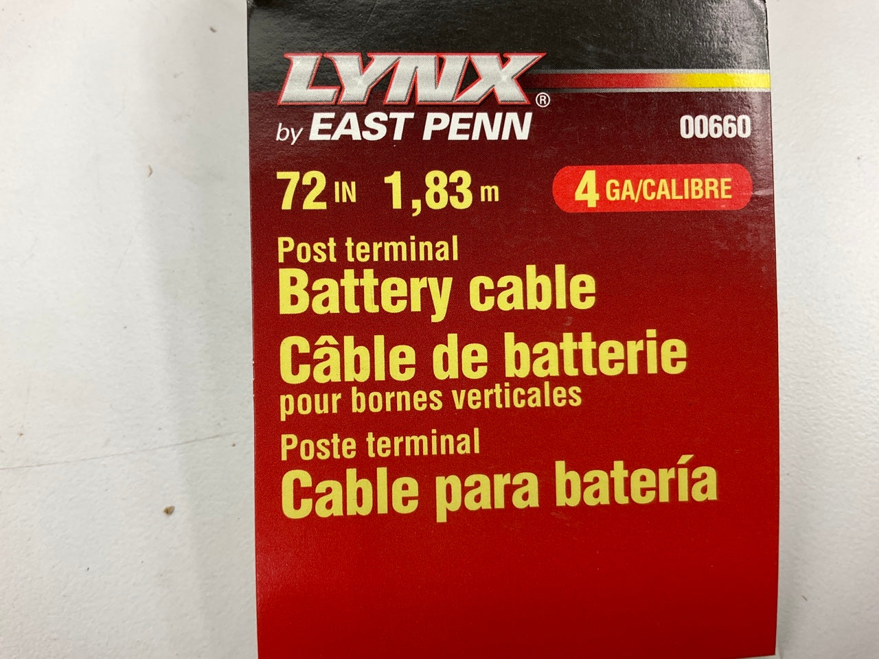 East Penn 00660 72'' Post Terminal 4 Gauge Black Battery Cable